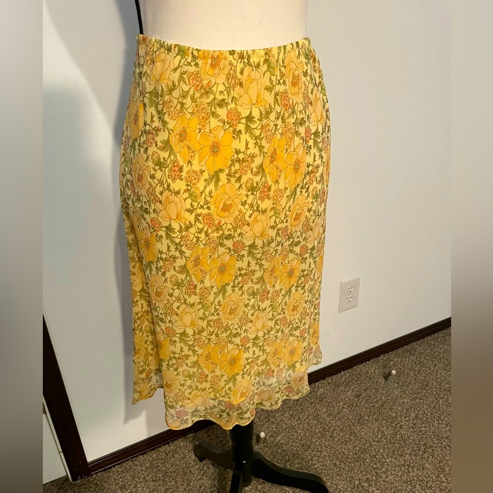 Chadwicks Yellow Gray Midi Pencil Skirt Casual